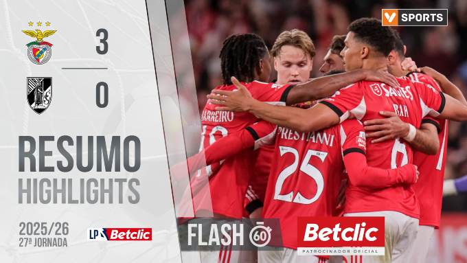Liga Portugal Betclic: Benfica 3 - 0 V. Guimarães (2025-2026)
