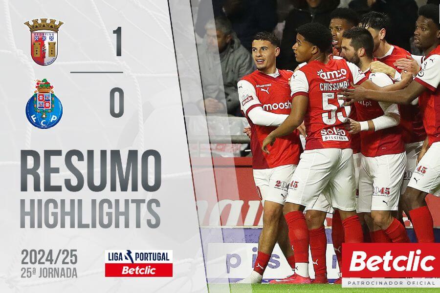 VÍDEO: Resumo do Sporting Braga 1 – 0 FC Porto da I Liga