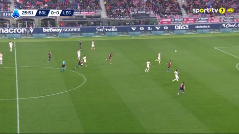 Serie A: Bologna vs Lecce, Golo 1-0 R. Freuler (2025-2026)