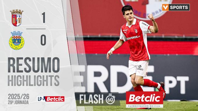Liga Portugal Betclic: Sp. Braga 1 – 0 Arouca (2025-2026)